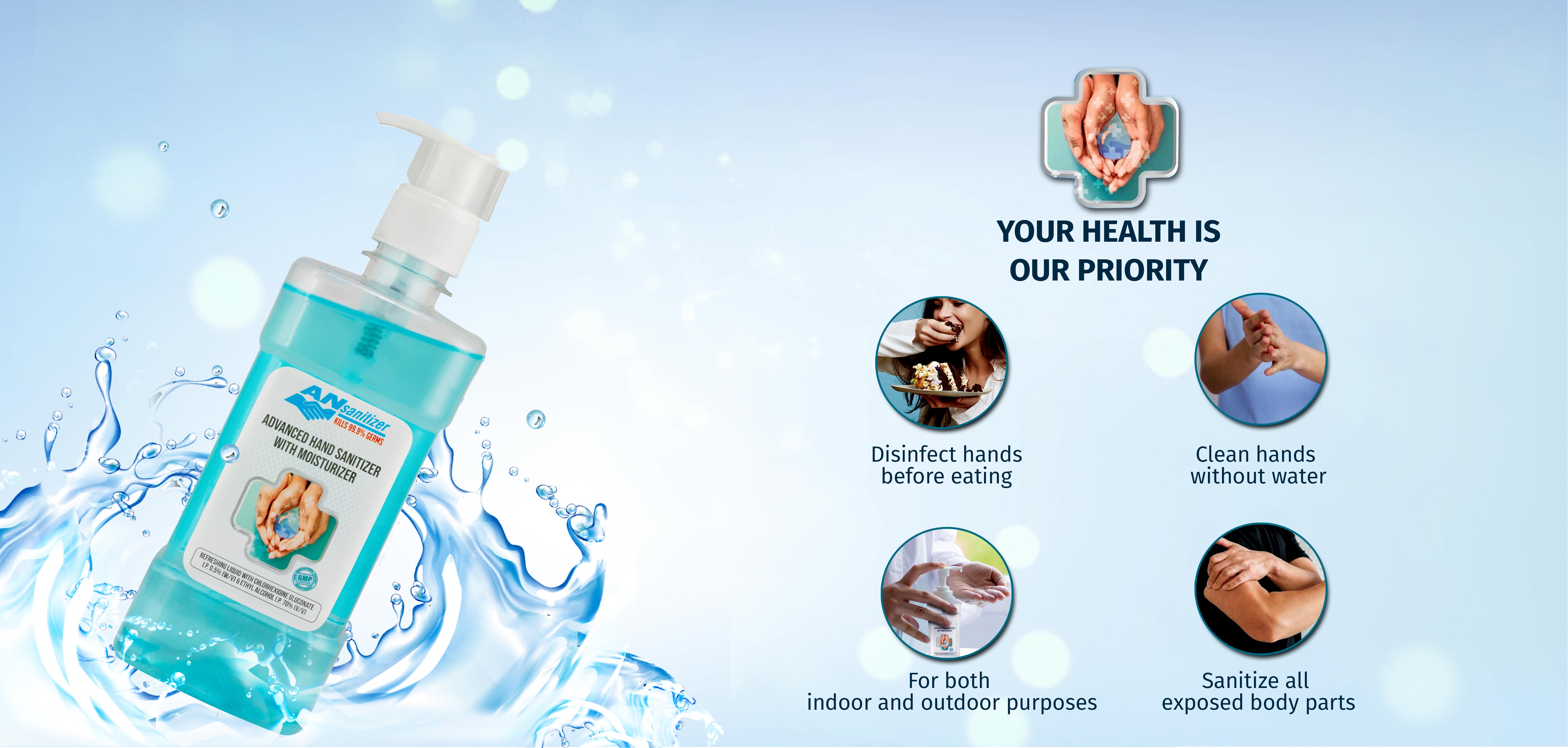 ANSANITIZER, ADVANCED HAND SANITIZER WITH MOISTURIZER - Your Health is Our Priority